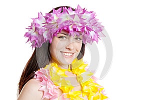 Girl in a Hawaiian Wreath