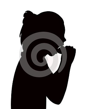 A girl head silhouette vector