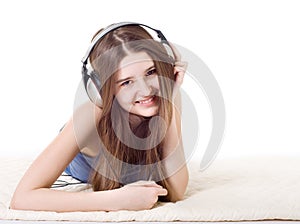The girl in the headphones