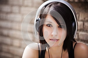 Girl with headphones