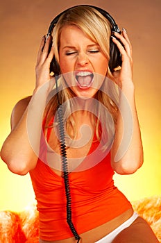 Girl with headphones