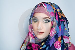 Girl in a headscarf hijab