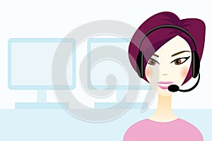 Girl with headset