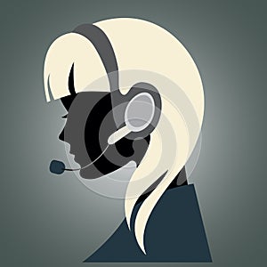 Girl with headset