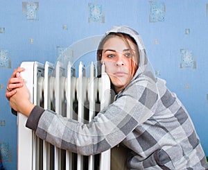 Girl and heater