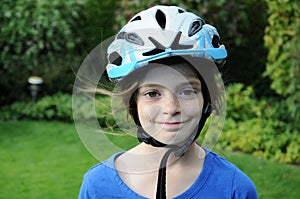 Girl with helmet