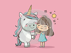Girl and her Beloved Unicorn Companion