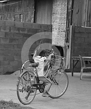 Girl and her bike