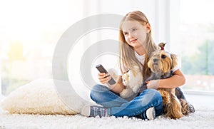 Girl and her companion terrier