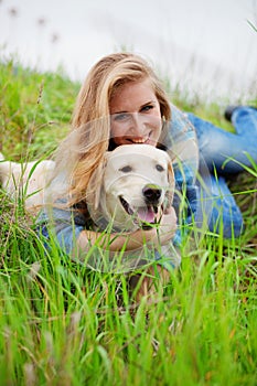 Girl with her dog