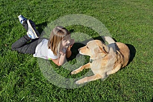 A girl and her dog