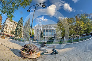 Girl With Her Dog Statue, Budapest, Hungary