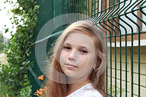 Girl with her hair down on the nature