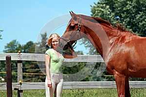 Girl with her horse