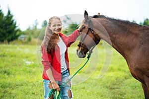 Girl with her horse