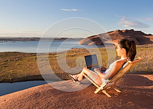 Girl at Her Lake Powell Office