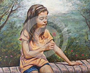 Girl with her little flower