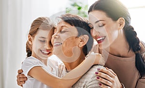 Girl, her mother and grandmother