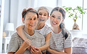 Girl, her mother and grandmother