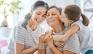 Girl, her mother and grandmother