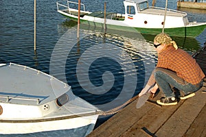 Girl with her yacht