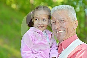 Girl with his grandparent