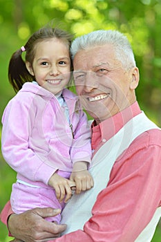 Girl with his grandparent