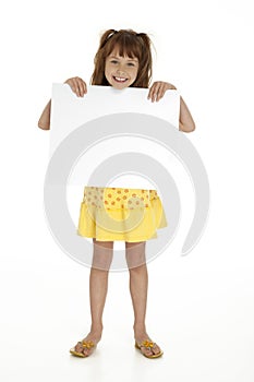 Girl Holding Blank Sign