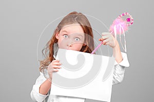 Girl Holding Blank Sign