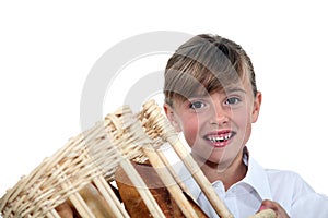 Girl holding a bread basket