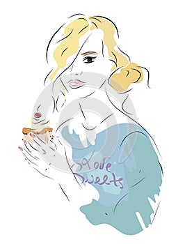 Girl Holding a Cupcake