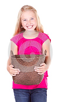 Girl holding empty basket