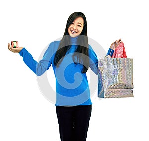 Girl Holding A Gift Bag