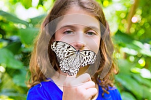 Girl holding Rice Paper butterfly Idea leuconoe