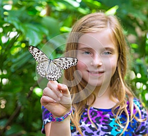 Girl holding Rice Paper butterfly Idea leuconoe