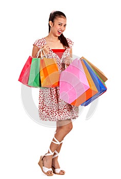 Girl holding shopping bags