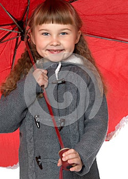 Girl holding umbrella