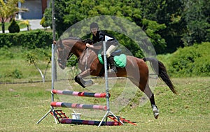 Girl horse back riding