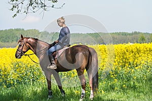Girl on horseback riding