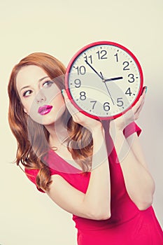 Girl with huge clock