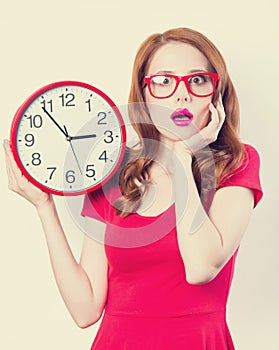 Girl with huge clock