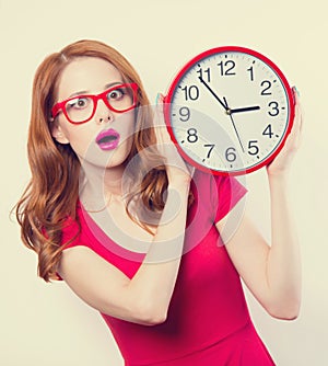 Girl with huge clock