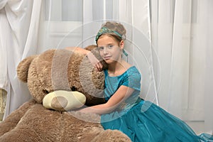 Girl with huge teddybear