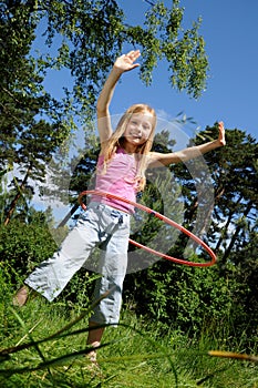 Girl with hula hoop