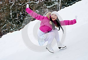 Girl ice skating