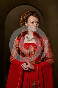 Girl at the image of Turkish sultan's wife