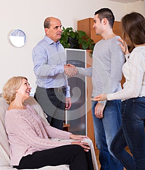 Girl introducing boyfriend to parents