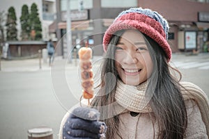 Girl with Japanese snack name Kibi Dango