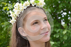 Girl with jasmine flowers