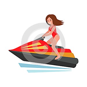 Girl on jet ski